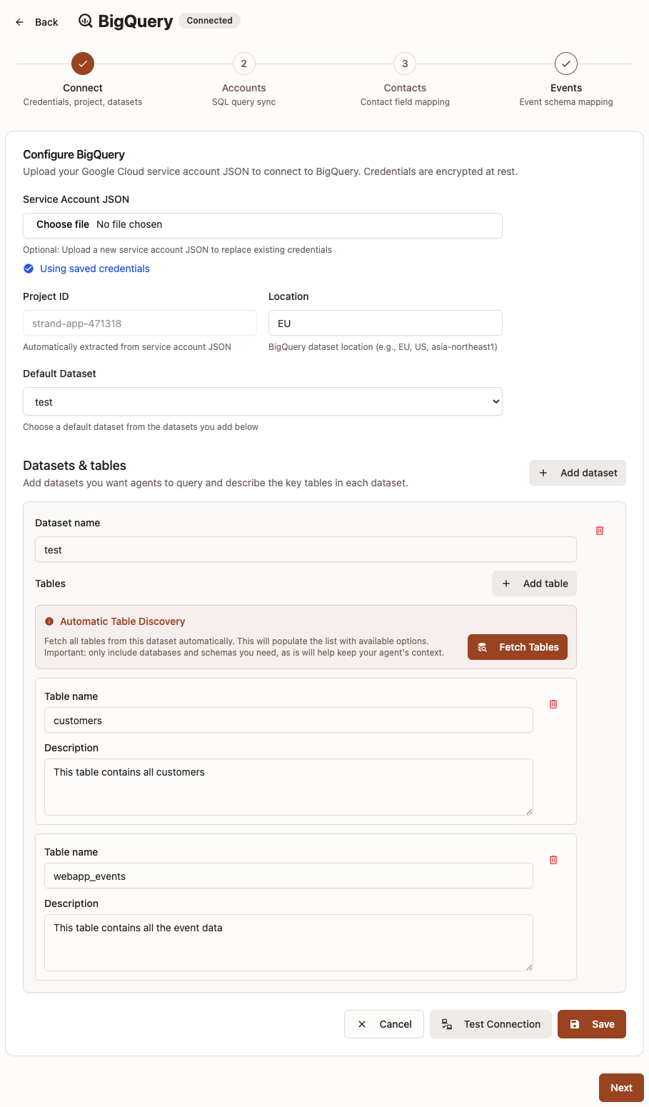 BigQuery Connect Step